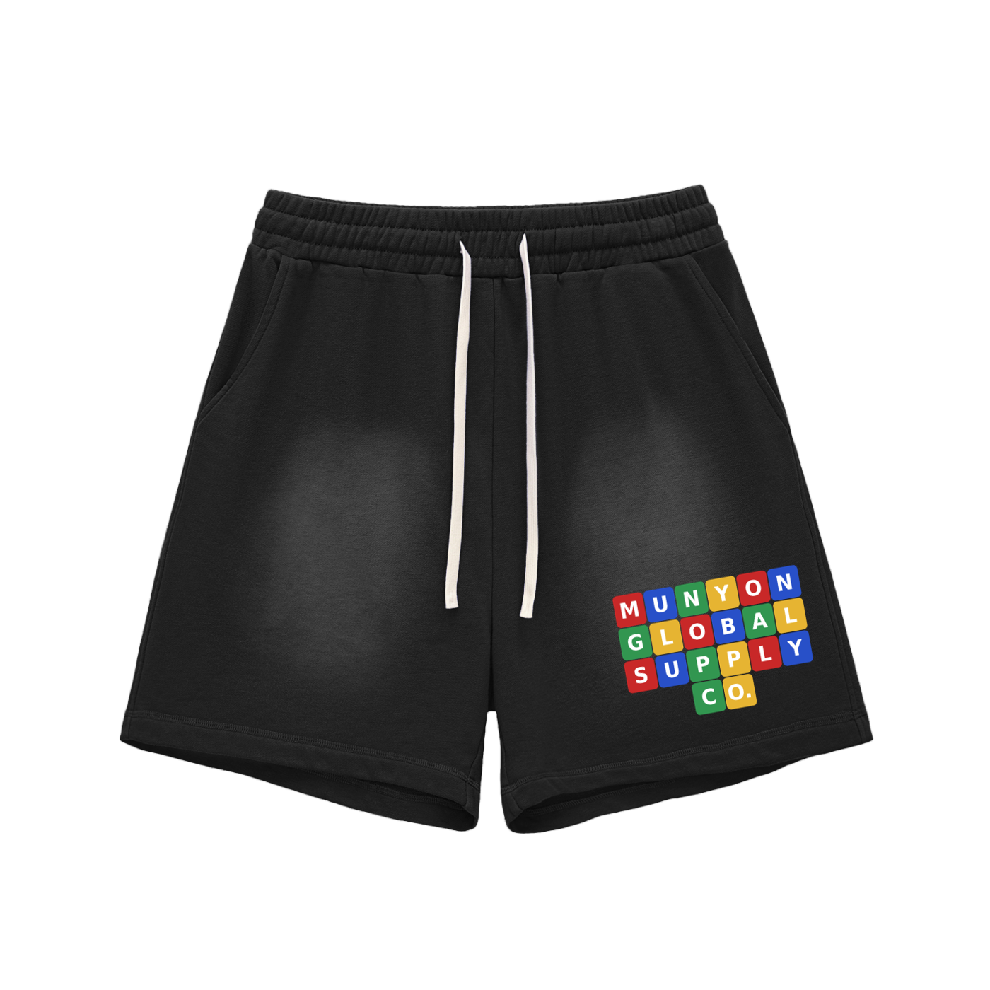 Block By Block Washed Shorts
