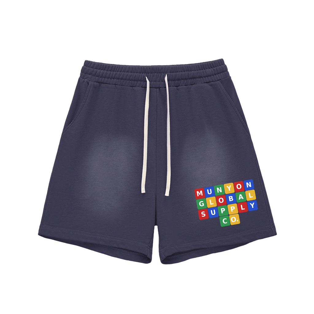 Block By Block Washed Shorts