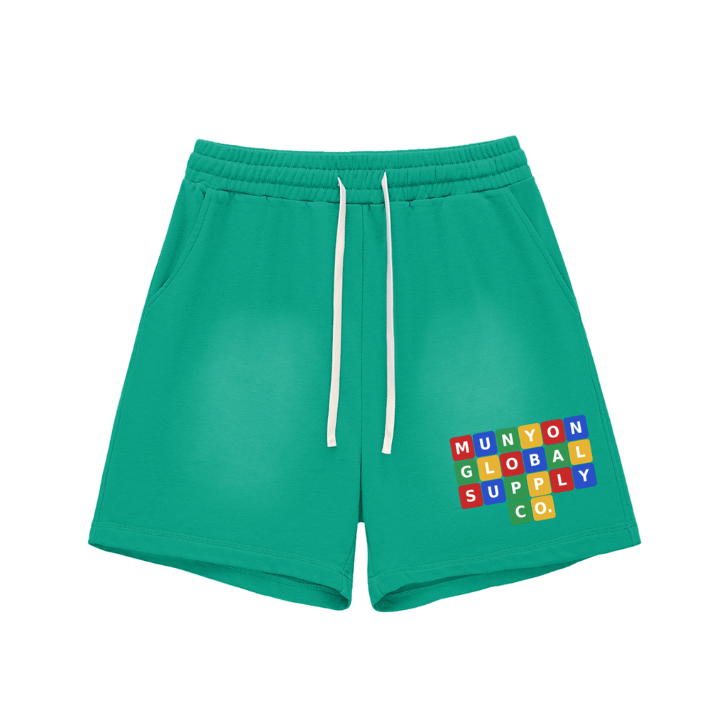 Block By Block Washed Shorts